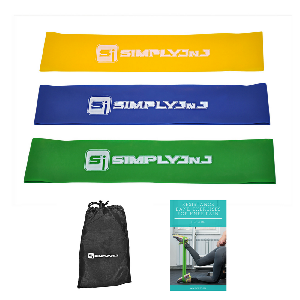 SimplyJnJ Resistance Loop Bands With Bonus eBook With Exercises For Knee Pain - Combo